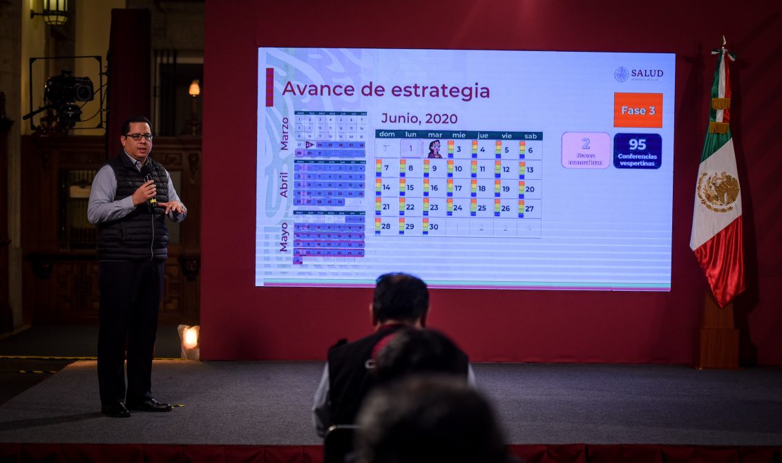 CIUDAD DE MÉXICO, 01JUNIO2020.- Conferencia de prensa que ofrece todas las noches en Palacio Nacional el Subsecretario de Prevención y Promoción de la Salud, Hugo López Gatell Ramírez, sobre la situación que se vive en México ante la emergencia sanitaria. FOTO: PEDRO ANZA /CUARTOSCURO.COM