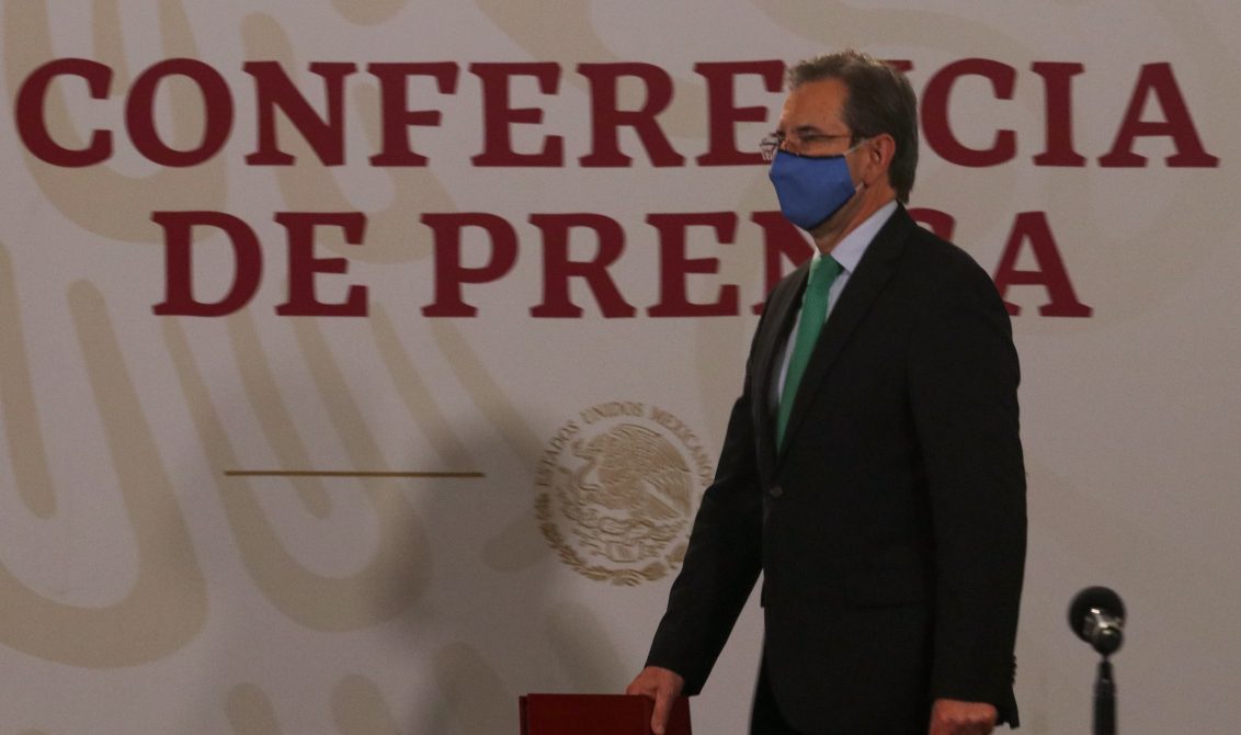 CIUDAD DE MÉXICO, 17AGOSTO2020.- Esteban Moctezuma, secretario de Educación Pública, encabezó la conferencia de Educación sobre el Regreso a Clases en primer de primaria de la Educación Básica. El acto se realizó en Palacio Nacional. FOTO: GRACIELA LÓPEZ /CUARTOSCURO.COM
