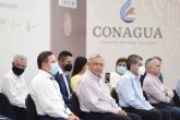 GÓMEZ PALACIO, DURANGO, 26AGOSTO2020.- Andrés Manuel López Obrador, Presidente de México preside Agua Saludable para La Laguna en Expo Feria Gómez Palacio. Lo acompañaron: Miguel Riquelme Solís, gobernador de Coahuila; José Rosas Aispuro Torres, gobernador de Durango; Luis Cresencio Sandoval González y Blanca Elena Jiménez Cisneros, directora de la Comisión Nacional del Agua. FOTO: PRESIDENCIA/CUARTOSCURO.COM