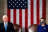 07/01/2021 El vicepresidente de EEUU, Mike Pence, y la presidenta de la Cámara de Representantes, Nanci Pelosi. POLITICA NORTEAMÉRICA ESTADOS UNIDOS INTERNACIONAL ERIN SCHAFF - POOL VIA CNP / ZUMA PRESS / CONTACTO