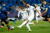 Los goles del triunfo del Real Madrid sobre el Atalanta fueron anotados por Karim Benzemá, Marco Asensio y Sergio Ramos (de penalti), ayer en la cancha del estadio Alfredo di Stéfano. Foto: Tomada de Internet