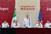 VERACRUZ, VERACRUZ, 22ABRIL2022.- Andrés Manuel López Obrador, presidente de México, encabezó el acto protocolario del evento "Desarrollo del Istmo de Tehuantepec" . Lo acompañaron: Ken Salazar, embajador de Estados Unidos en México; Cuitláhuac García Jiménez, gobernador Constitucional del Estado de Veracruz; Adán Augusto López, secretario de Gobernación; Rosa Icela Rodríguez, secretaria de Seguridad y Protección Ciudadana; Rafael Ojeda Durán, secretario de Marina; Luis Cresencio Sandoval Gónzalez, secretario de la Defensa Nacional. FOTO: PRESIDENCIA/CUARTOSCURO.COM