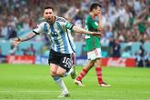 26 November 2022, Qatar, Lusail: Argentina's Lionel Messi celebrates scoring his side's first goal during the FIFA World Cup Qatar 2022 Group C soccer match between Argentina and Mexico at the Lusail Stadium. Photo: Tom Weller/dpa