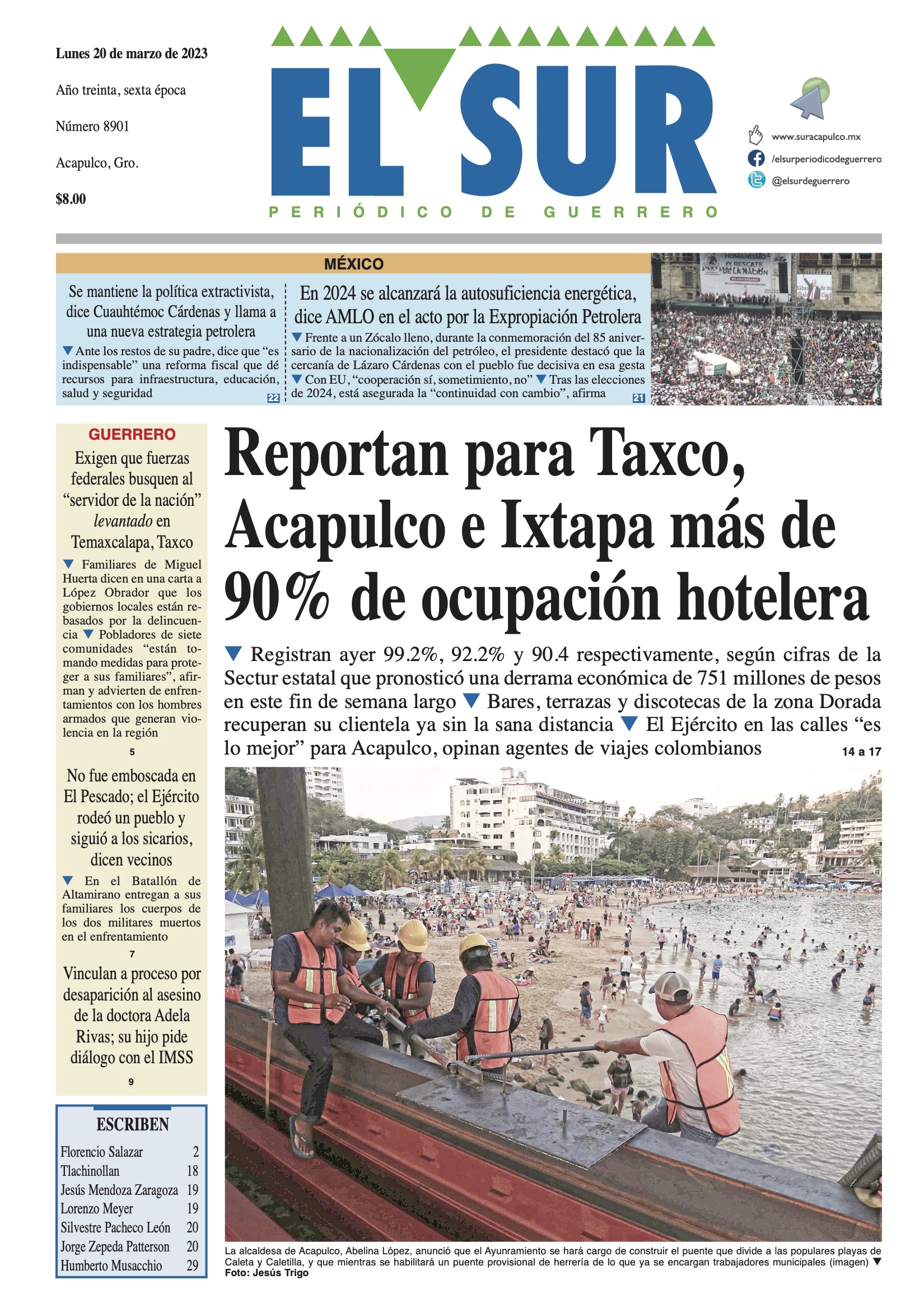 Nuestra Portada De Este Lunes 20 De Marzo De 2023 El Sur Acapulco Suracapulco I Noticias 8346