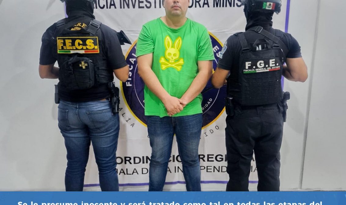 El detenido bajo el cargo de desaparición de persona en Taxco. Foto FGE