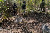 Hallazgo de restos óseos humanos en los límites de la colonia La Quebradora y el parque nacional El Veladero, durante la búsqueda del integrante desaparecido del Cecop, Vicente Iván Suástegui Muñoz. Foto: cortesía de Samantha Valeria Colón Morales