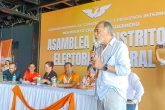 El coordinador nacional de Enlace Político de Movimiento Ciudadano, Héctor Astudillo Flores, durante el mensaje que ofreció en la asamblea en Acapulco en la que se eligió a los 40 delegados que asistirán a una convención nacional. Foto: Carlos Carbajal