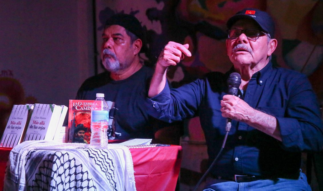 El fundador del Ejército Guerrillero de los Pobres (EGP) de Guatemala César Montes, durante su participación. Foto: Carlos Carbajal