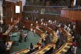 Minuto de silencio en el Congreso del Estado por la maestra trabajadora eventual de la UAG asesinada a tiros afuera de la Coordinación de la Zona Sur de la UAG, en Acapulco. Foto: Jesús Guerrero
