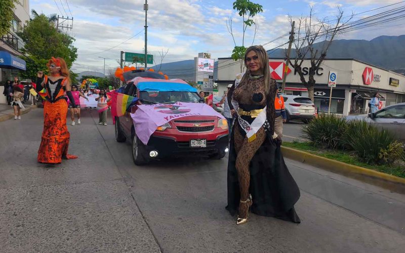 Piden alto a las violencias por prejuicio en la 25 marcha estatal de colectivos LGBTIQ+ que se lleva a cabo la tarde de este viernes 12 de junio en Chilpancingo. Foto Jessica Torres Barrera