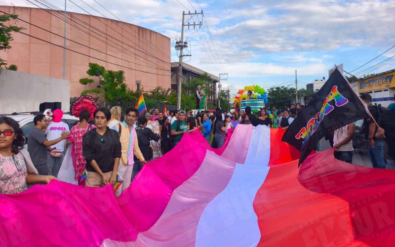 Piden alto a las violencias por prejuicio en la 25 marcha estatal de colectivos LGBTIQ+ que se lleva a cabo la tarde de este viernes 12 de junio en Chilpancingo. Foto Jessica Torres Barrera